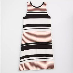 LOFT Striped Tie Back Swing Dress